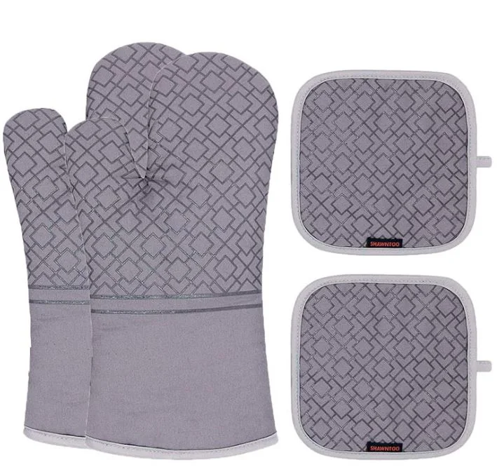 Dispensing Thermal Insulation Hot Gloves and Potholder Four-Piece Kitchen Microwave Supplies