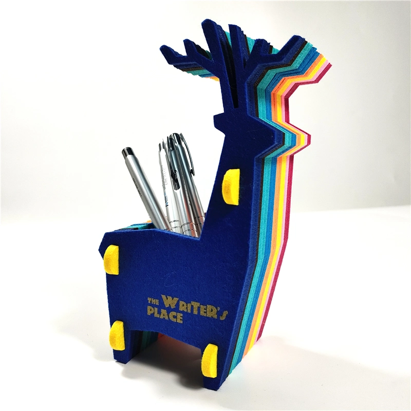 New Products Wholesale Factory Design Name Custom Printing Logo Felt Pencil Cases Cute Animal Custom Pen Holders