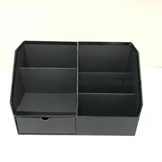 Customize Design Printing Paper Square Pen Holder with Dividers Multi-Function Desk Stationery Organizer Storage Boxes