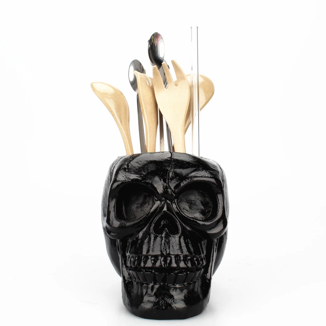 Skeleton Storage Container Makeup Brushes Collection Culture Personality Stationery Pen Holder Flower Pot Finishing Resin Sculpture Hallowmas Skull