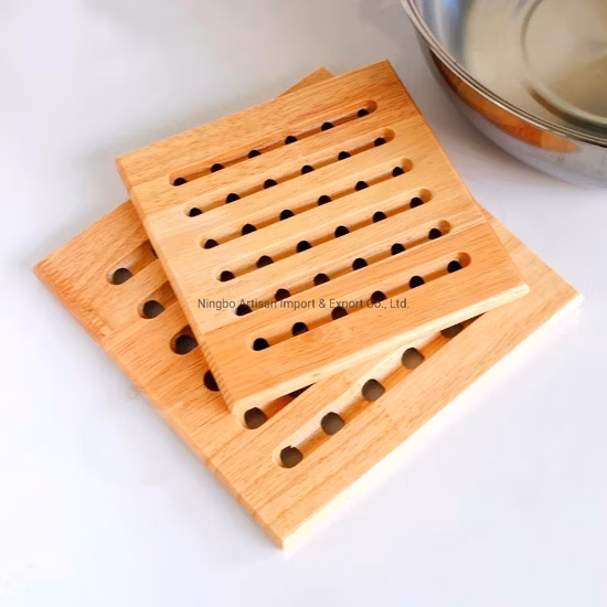 Fornitore: tappetino isolante per sottopentola da cucina in vaso di bambù intagliato quadrato rotondo